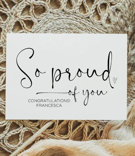 So Proud of You Wedding Day Engagement Congratulations Card – Coco