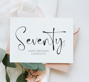 Custom Seventy Happy Birthday Card