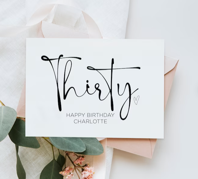 Custom Thirty Happy Birthday Card