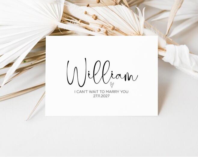 Custom I Can't Wait To Marry You Wedding Card
