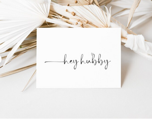 
            
                Load image into Gallery viewer, Hey Hubby Wedding Card
            
        