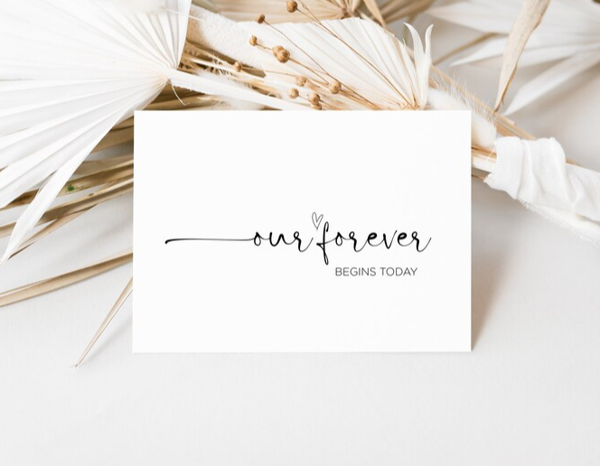 Our Forever Begins Today  Wedding Card
