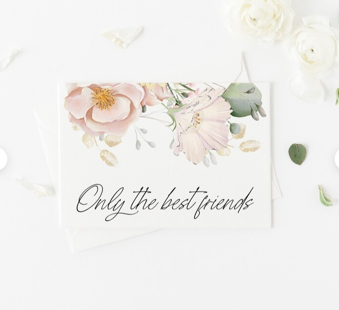 
            
                Load image into Gallery viewer, Custom Only The Best Friends- Floral Pregnancy Announcement Card
            
        