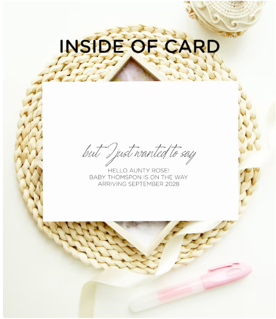 Custom I'm Still A Tiny Secret- Floral Pregnancy Announcement Card
