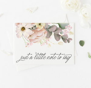 Custom Just A Little Note To Say- Floral Pregnancy Announcement Card