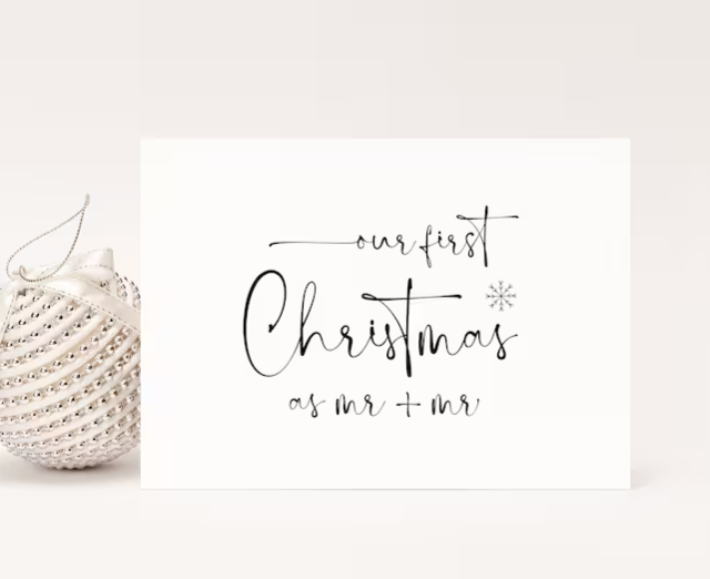 
            
                Load image into Gallery viewer, Our First Christmas as Mr and Mr Christmas Card, Snowflake
            
        