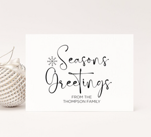 Custom Seasons Greetings Card, Snowflake