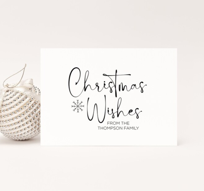 
            
                Load image into Gallery viewer, Custom Christmas Wishes Card, Snowflake
            
        