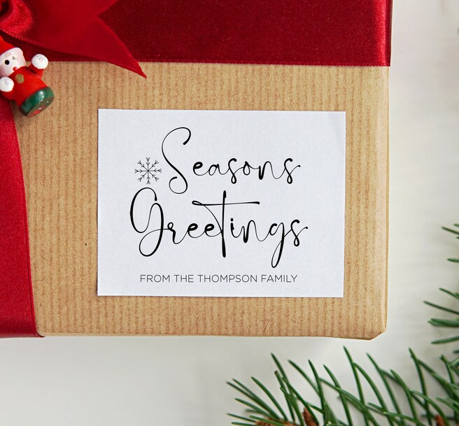 Custom Seasons Greetings Christmas Gift Stickers