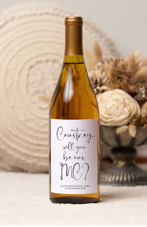 Custom Will You Be Our MC Request Wine Label - Custom Wedding Stickers