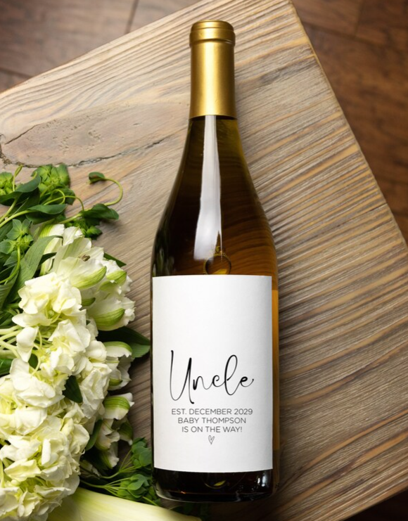 
            
                Load image into Gallery viewer, Custom Uncle Wine Labels - Pregnancy Announcement Wine Label Stickers
            
        