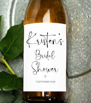 Custom Bridal Shower Wine Label Sticker - Wine Label Design