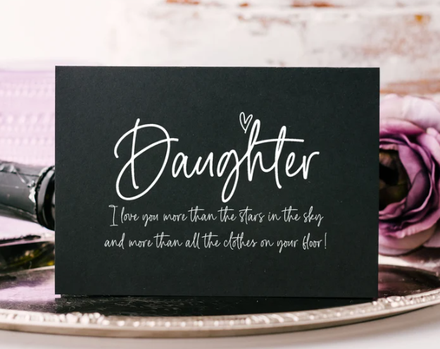 
            
                Load image into Gallery viewer, Black and White Birthday Card For Daughter - From Parents to Child
            
        