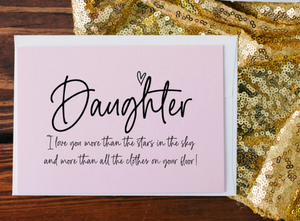 Blush Pink Birthday Card For Daughter - From Parents to Child