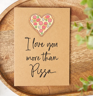 Rustic Kraft I Love You More Than Pizza Valentine's Day Card