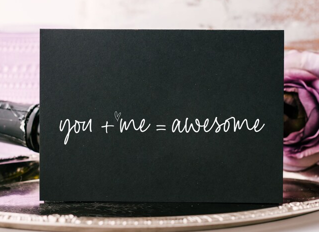 Black and White You + Me = Awesome Valentine's Day Card