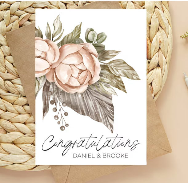 Rustic Congratulations Custom Congratulations Card - Rustic Floral – Coco Press Design