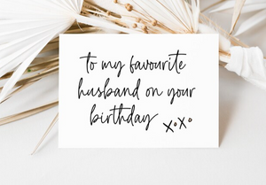 To My Favourite Husband On Your Birthday Card