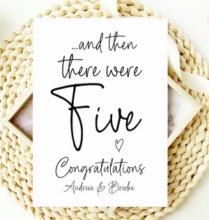 
            
                Load image into Gallery viewer, Custom...And Then There Were Five Pregnancy Congratulations Card
            
        