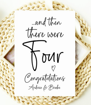 Custom...And Then There Were Four Pregnancy Congratulations Card