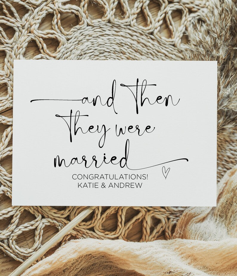 
            
                Load image into Gallery viewer, And Then They Were Married Congratulations Card
            
        