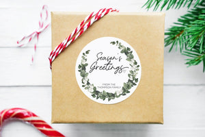 
            
                Load image into Gallery viewer, Custom Seasons Greetings Gift Label Stickers, Merry Christmas Stickers, Round Labels, Circle Favour Tags, Envelope Seals, Xmas Present Tags
            
        