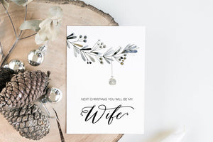 Next Christmas You Will be My Wife Merry Christmas, Elegant Christmas Holiday Card for My Wife, Christmas Gift for Wife, Greenery Eucalyptus