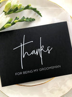 Minimalist Thanks for being my Groomsman Wedding Day Card, Groomsman Gifts, Best Man Thank You Cards, Groomsmen Ideas, Bridal Party CS BW