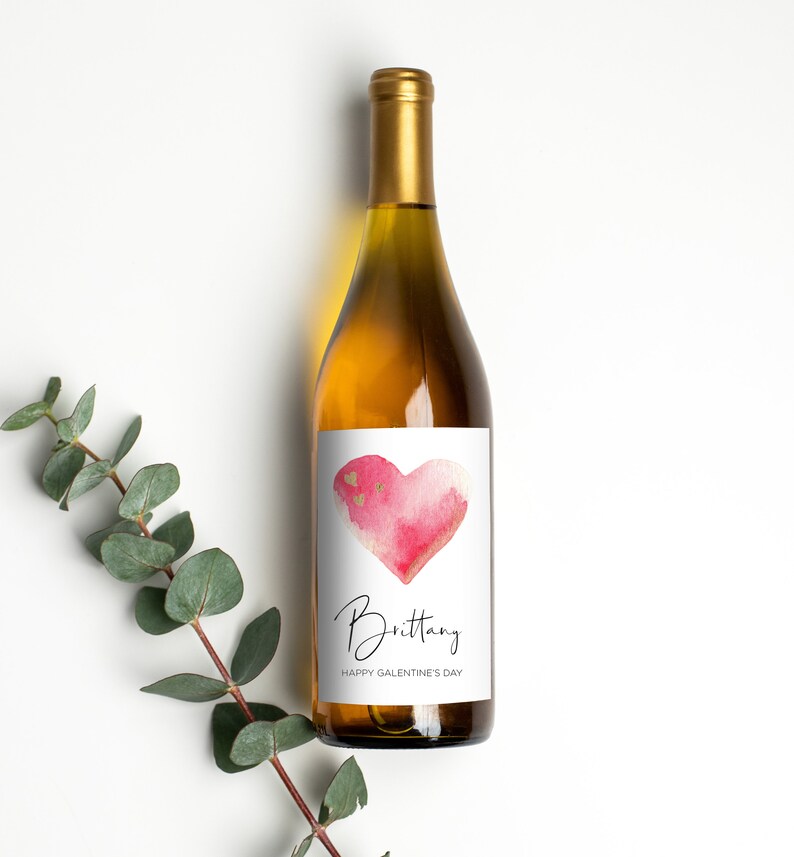 Custom Galentine's Day Wine Label, Personalized Galentines Gift Idea for Best Friend, Sister, Gal Pal, Bestie, Wine Lover Bottle Stickers
