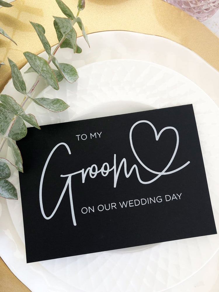 Black and White To My Groom on Our Wedding Day Card, Groom Card From Bride To Groom Gift, Groom Gift From Bride To Groom, Modern Wedding CS