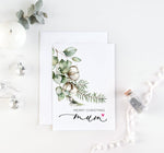 Christmas Cards for Mum, To My Mother Merry Christmas Card, Woodland Greenery, Gifts for Mom, Xmas Cards, Seasons Greetings, Happy Holidays