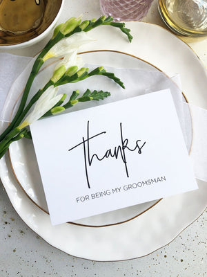 
            
                Load image into Gallery viewer, Thank for Being My Groomsman Card, Groomsmen Gifts, Groomsman Gift Ideas, Wedding Cards, Wedding Party Gifts, Elegant, Minimalist CS
            
        