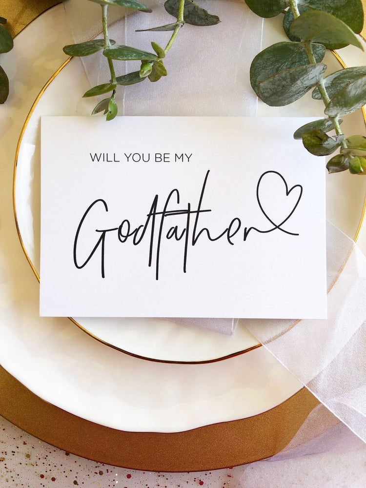 
            
                Load image into Gallery viewer, Will You Be My Godfather Card, God Father Proposal Card, Christening Gift, Baptism Gift, Godparent Proposal Card, Godfather Asking Card CS
            
        