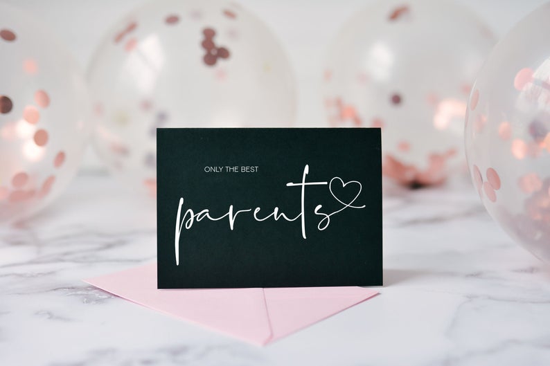 Black and White Only The Best Parents Pregnancy Announcement Card