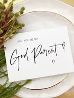 Will You Be My God Parents Proposal Card, Godmother Request Card, Christening Gift, Baptism Gift, Godparent Card, Godfather Asking Card BT