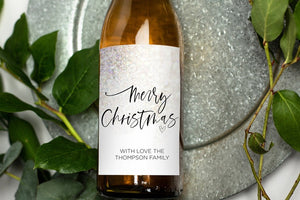 Merry Christmas Holiday Wine Label, Christmas Wishes for Friends Family Gift, Custom Xmas Bottle Labels, Printed Sticker Wine Lover Gifts