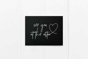 
            
                Load image into Gallery viewer, Black and White See You At The Altar Wedding Card, Groom Gift From Bride, Groom Gifts, Husband Gift, Husband Wedding Gift, White Ink CS
            
        