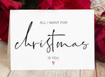 All I Want For Christmas is You Fiancé Christmas Card, Husband Holiday Card, To My Wife Card, For My Boyfriend, Girlfriend Card, Red Heart