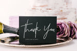 Minimalist Black Wedding Thank You Cards Template, Custom, Personalised Thank You Cards, Custom Calligraphy Note Cards, Modern CS
