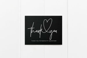 Black Thank You For Being My Godparents Card, Godmother Proposal, Christening, Baptism Gift, Godparent Resquest, Godfather Gift, Naming Day
