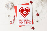 Merry Christmas From The Dog, Pet Christmas, Dog Lovers, Christmas Card from the Dogs, Mom, Dog Dad, Pet Parents, Funny Xmas Card, Red Heart