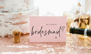 Blush Pink Will You be My Bridesmaid Proposal Card, Bridesmaid Asking Wedding Card, Bridal Party Request, Maid of Honour Gift Ideas, BT