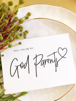 Modern Will You Be My God Parents Card, Godmother Proposal Card, Christening Gift, Baptism Gift, Godparent Proposal Card, Godfather Asking