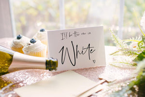 
            
                Load image into Gallery viewer, I&amp;#39;ll Be the One in White Wedding Day Card, From Bride To Groom, Husband, Gift For Groom To Be, For Groom From Bride, Modern Wedding BT
            
        