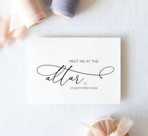 
            
                Load image into Gallery viewer, Cute To My Groom Wedding Card, Meet Me At The Altar, Husband On Wedding Day, Gift For Groom To Be, For Groom From Bride Wife to Be, Elegant
            
        