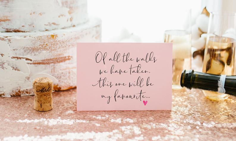 Cute Will You Walk Me Down the Aisle Card For Dad, Father of the Bride Card, Wedding Gift From Bride, All the Walks Taken, Brides Mother