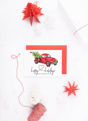 
            
                Load image into Gallery viewer, Vintage Truck Happy Holidays Card Set, Christmas Greeting Cards, Personalized Holidays Cards, Rustic Christmas, Old Truck, Pick Up Truck,
            
        