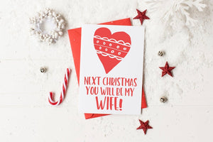 Next Christmas You Will be My Wife, Merry Christmas Card, Christmas Holiday Card for My Girlfriend, Christmas Gift for Wife, Fiancé Gifts