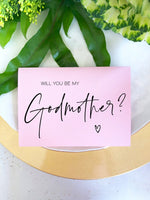 Modern Pink Godmother to Be Card, Will You Be My Godmother Proposal Card, Christening Gift, Baptism Gift, God Mother Asking Card BT