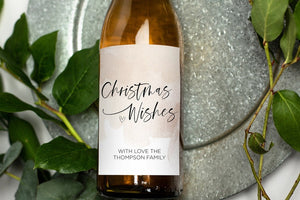 
            
                Load image into Gallery viewer, Christmas Holiday Wine Label, Christmas Wishes Unique Employer Gift, Custom Bottle Labels for Xmas Printed Wine Sticker Best Boss Work Gift
            
        
